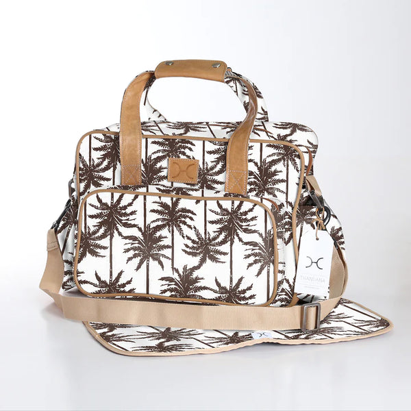 Palm Neutral - Laminated Nappy Bag