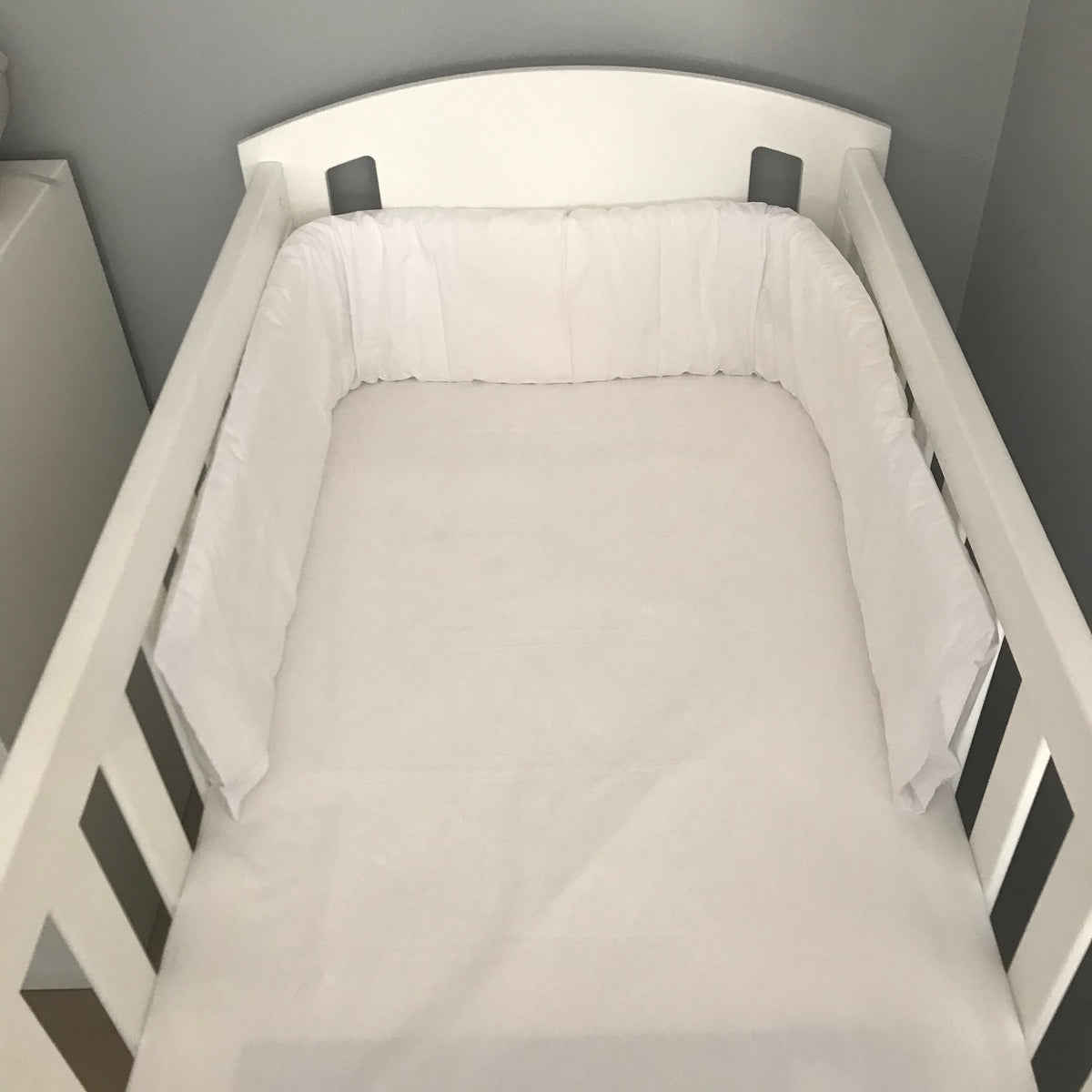 Cot Bumper Cover White Slumber Hub