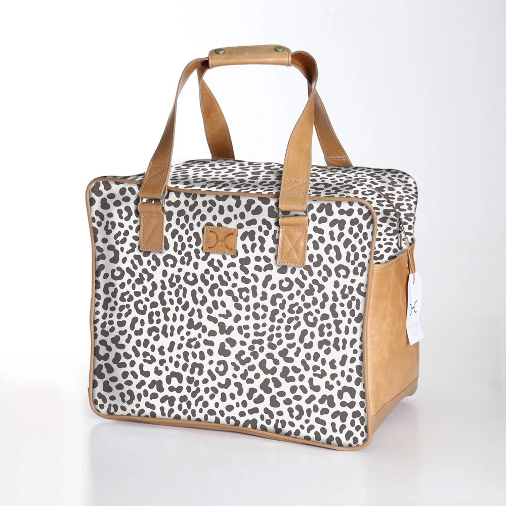 Cheetah White Laminated Weekender Bag Slumber Hub