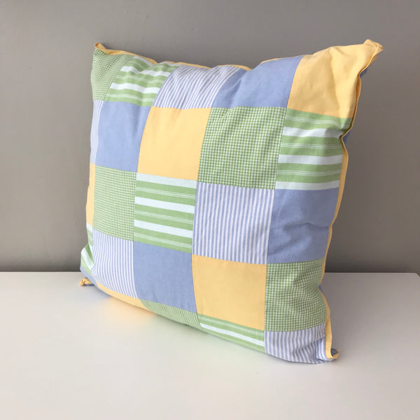 Patchwork Scatter Cushion - Blue, Green & Yellow