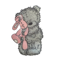Scruffy Bear Linen Set - Grey & Dusty Pink