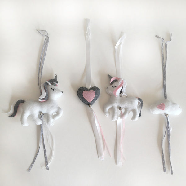Unicorn Swing Set - Grey & Pink