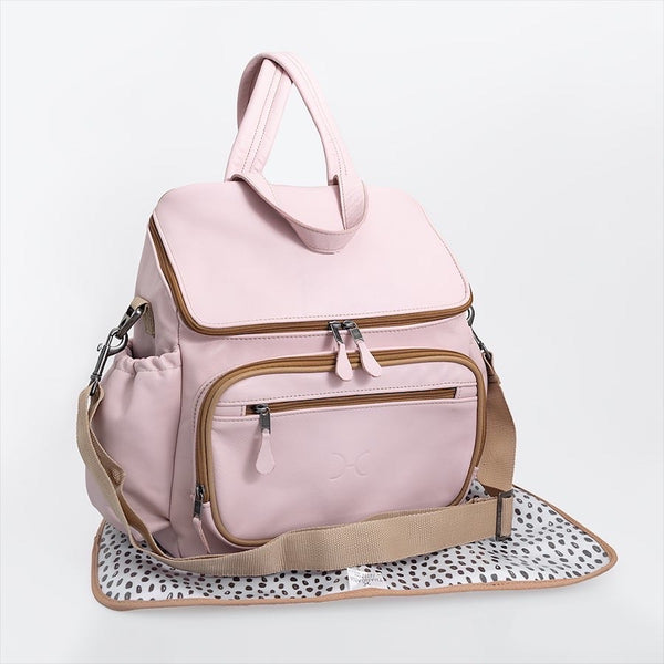 Blush - Leather Nappy Backpack