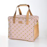 Laminated Large Weekender Luggage Bag with Genuine Leather Detailing