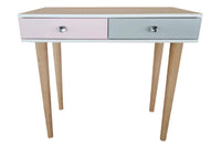 Desk / Dressing Table with 2 Drawers - Tapered Foot