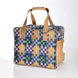 Laminated Large Weekender Luggage Bag with Genuine Leather Detailing