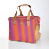Laminated Large Weekender Luggage Bag with Genuine Leather Detailing