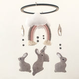 Bunny Dreams Cot Mobile - Stone, Blush & Gold