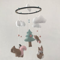 Girly Woodlands Cot Mobile - Fabric