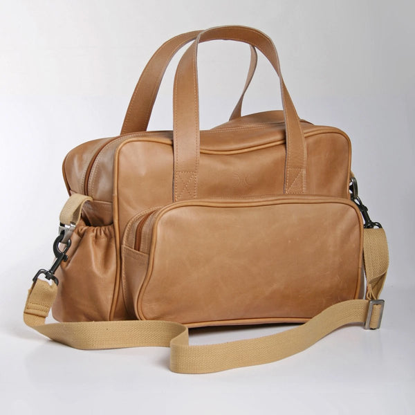 Hazelnut - Leather Nappy Bag