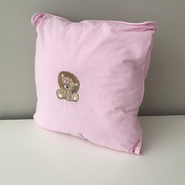 Jungle Animals Pink & Stone Lion -  Scatter Cushion