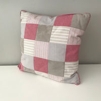Patchwork Scatter Cushion - Red & Stone