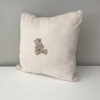 Scruffy Bear Stone & Red -  Scatter Cushion