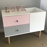 Side Table 2 Drawers with Toy Box