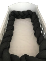Braided Cot Bumper - Charcoal