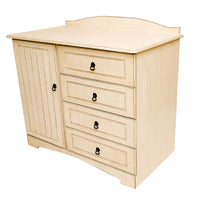 Large Compactum - 1 Door with Grooves, 4 Drawers