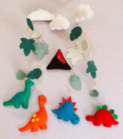 Dinosaur Cot Mobile - Blue, Red & Green Felt