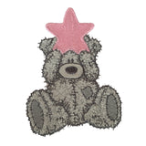 Scruffy Bear Linen Set - Grey & Dusty Pink