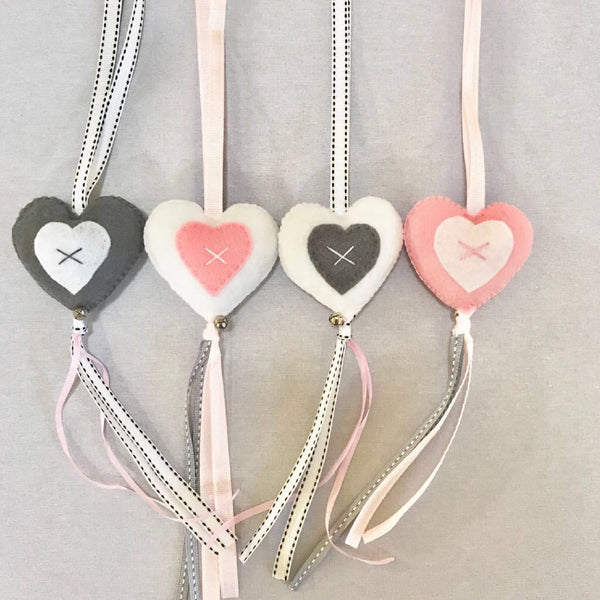 Heart Swing Set - Grey, Pink & White