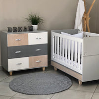 Maple Cot & Small Maple Compactum - 5 Drawers