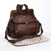 Tobacco - Leather Nappy Backpack